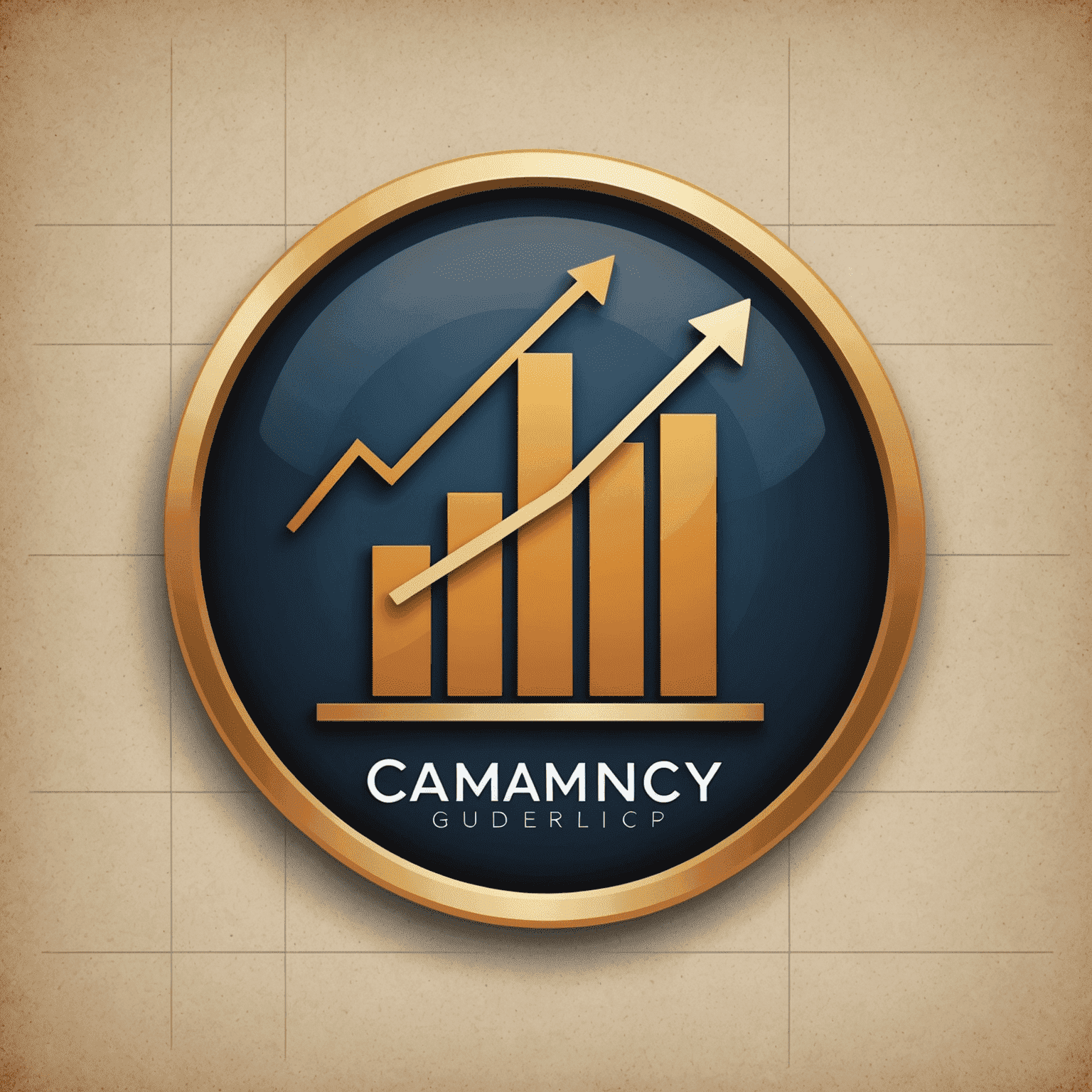 Company logo featuring a stylized graph representing financial growth and stability