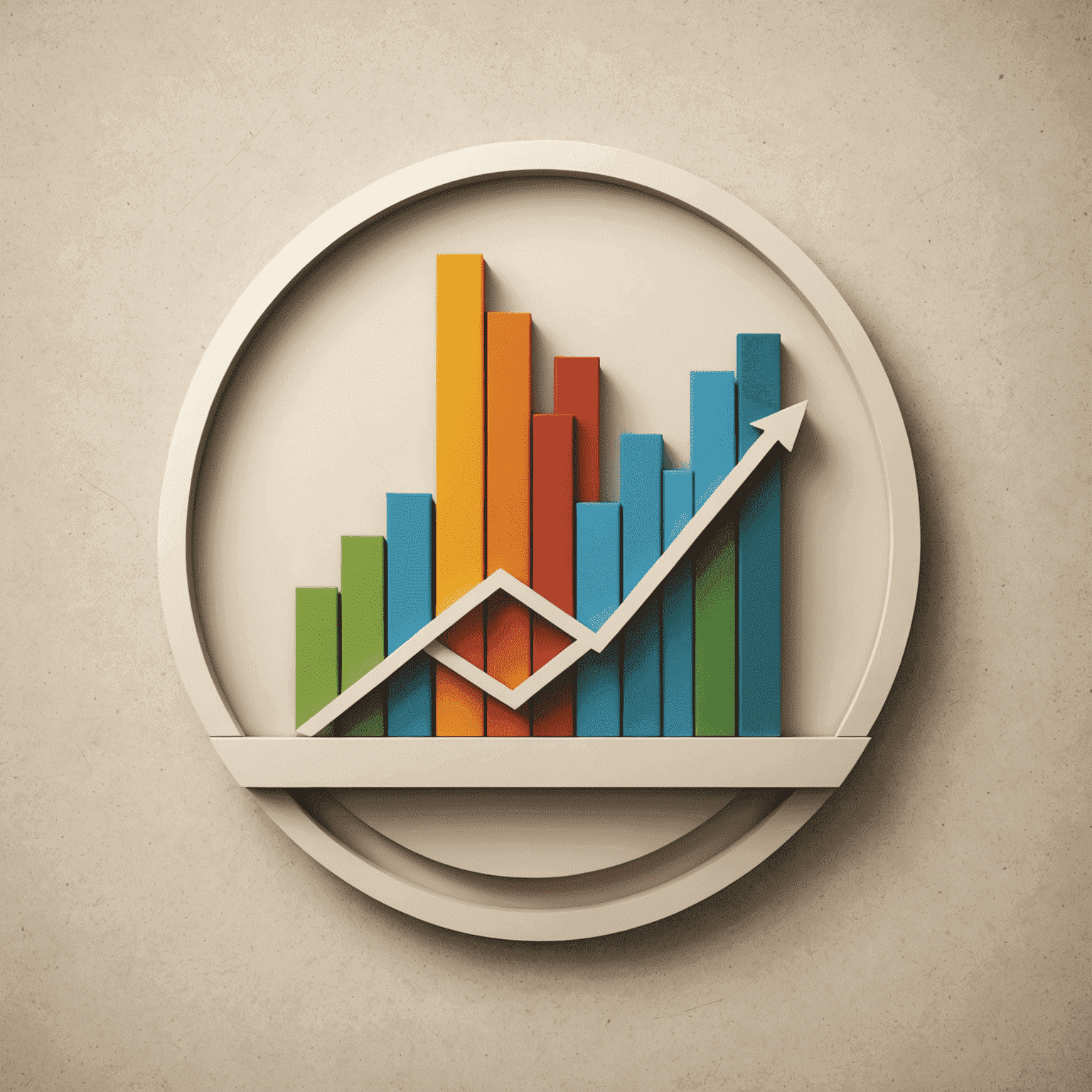 Company logo featuring a stylized graph representing financial growth and stability