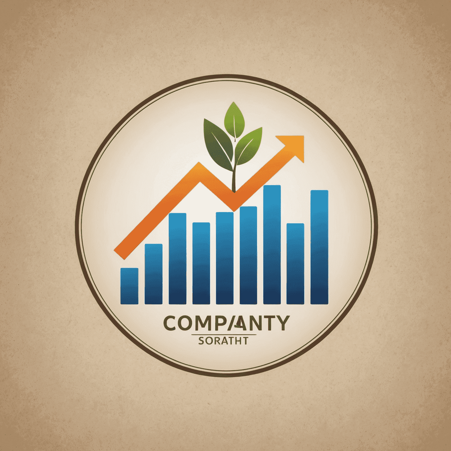 Company logo featuring a stylized graph representing financial growth and stability