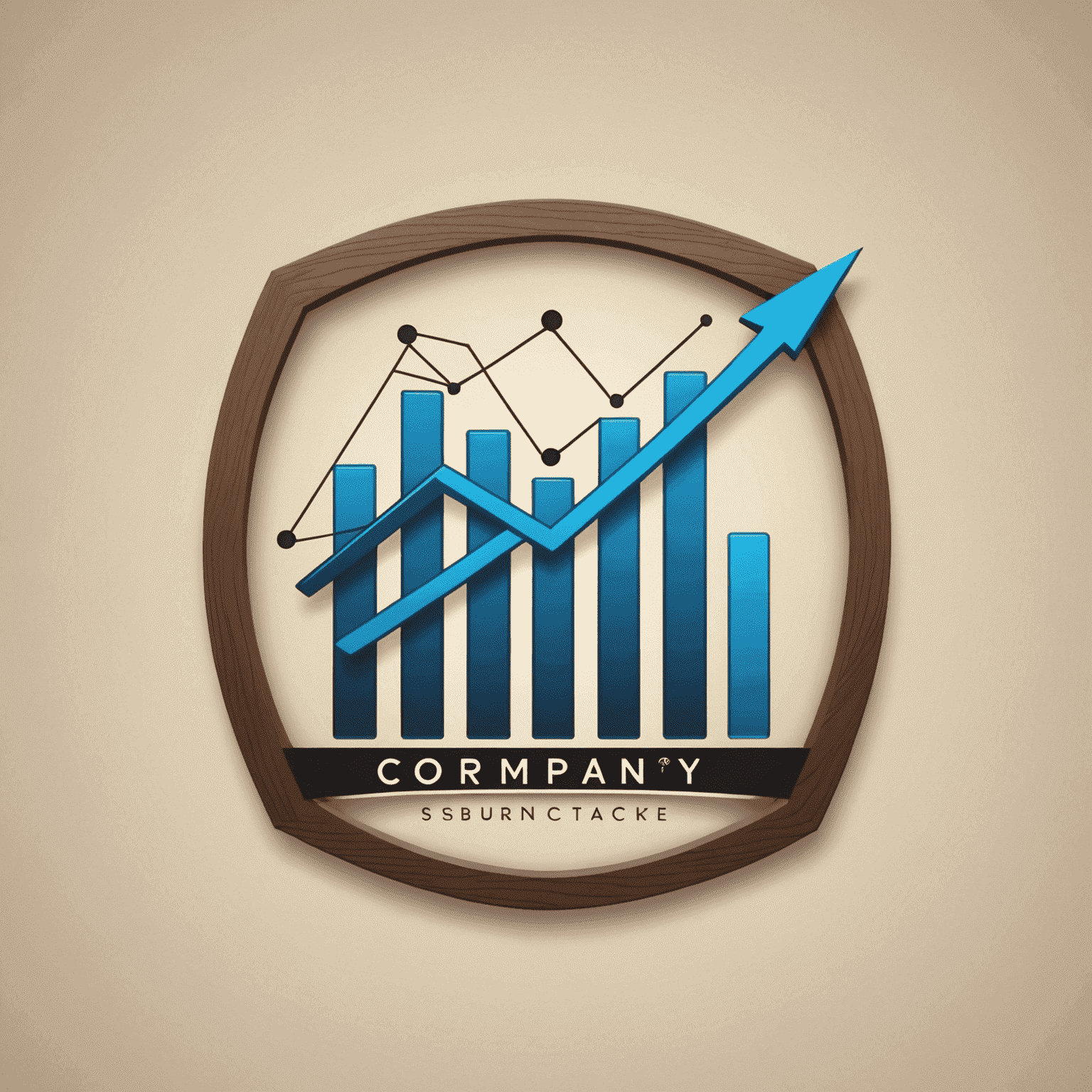 Company logo featuring a stylized graph representing financial growth and stability