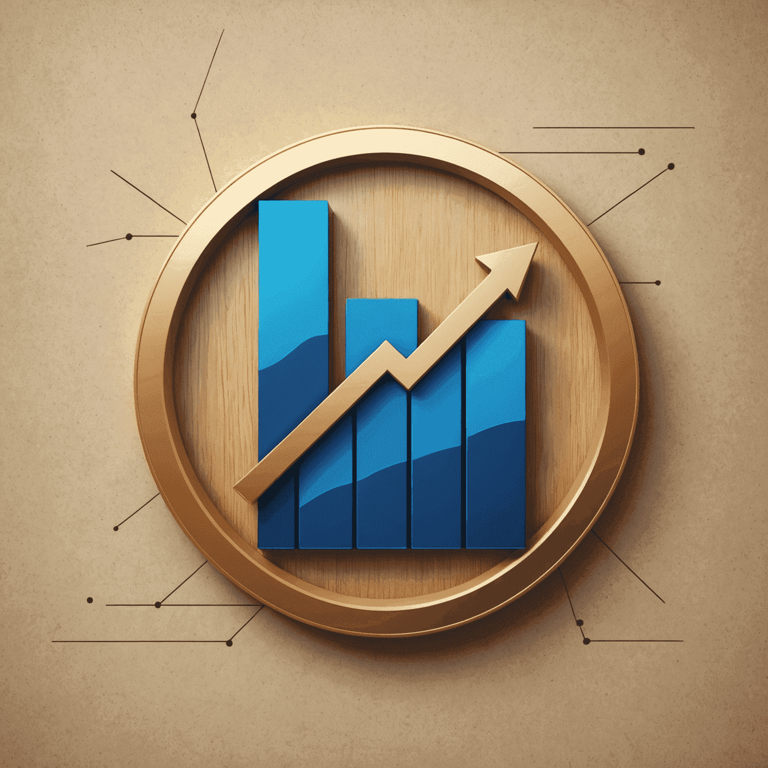 Company logo featuring a stylized graph representing financial growth and stability