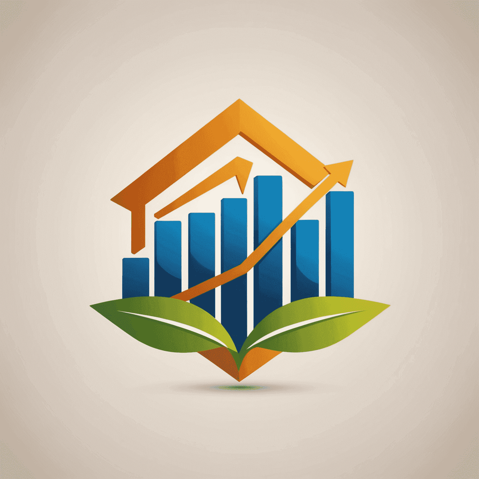 Company logo featuring a stylized graph representing financial growth and stability