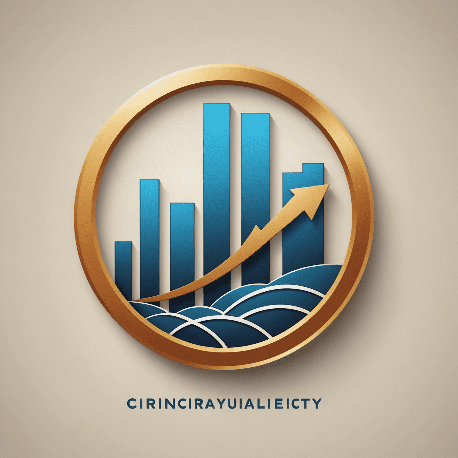 Company logo featuring a stylized graph representing financial growth and stability